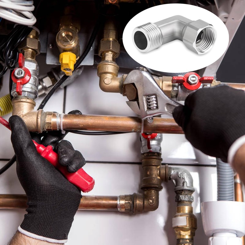 QZKJQDD Shower Hose Connector, 90 Degree Elbow 2 Ends Flexible