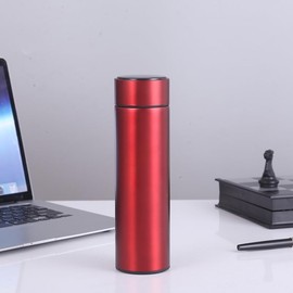 Generic Smart Stainless Steel Water Bottle with LED Temperature Display, 16oz (480ml), Double Wall, Reusable Tumbler (Red)