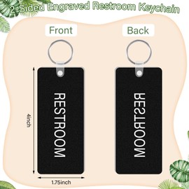 Remuuly 12 Pcs 2-Sided Engraved Unisex Restroom Keychain Bulk Acrylic Bathroom Pass Restroom Pass Key Tag with Key Holder for Men Women Family Office Restaurant Washroom Toilet