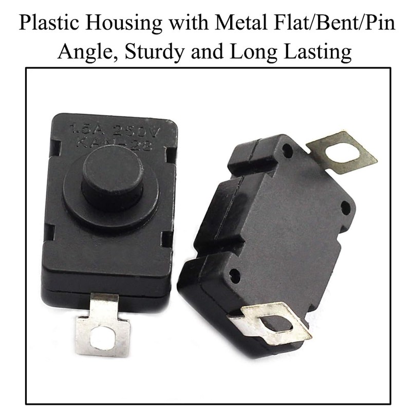 20 Pcs Self-Lock Push Button Switches, KAN-28 ON-Off Mini Switch