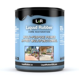 Liquid Rubber Multi-Purpose Primer - Use on Concrete and Wood, Water-Based Non-Toxic and Fast Drying, Easy to Apply, 1 Quart