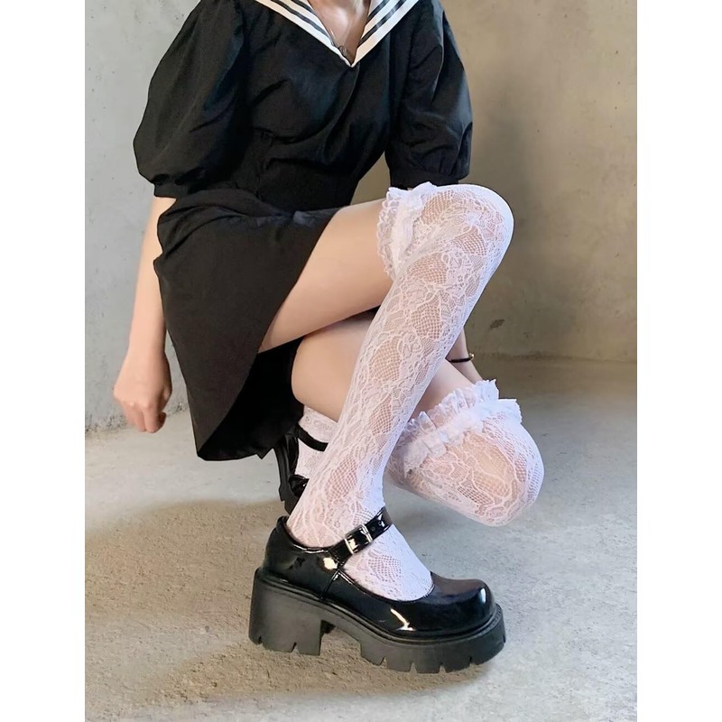 Eukkis Women's Over Knee Socks, 2 Pairs High Socks, Thigh