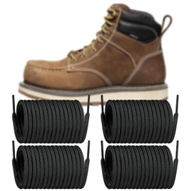 Endoto 2 Pairs Boots Shoe Laces for Keen Work Hiking Hunting Round Replacement Shoelaces(Color:Black,Size:72Inch)