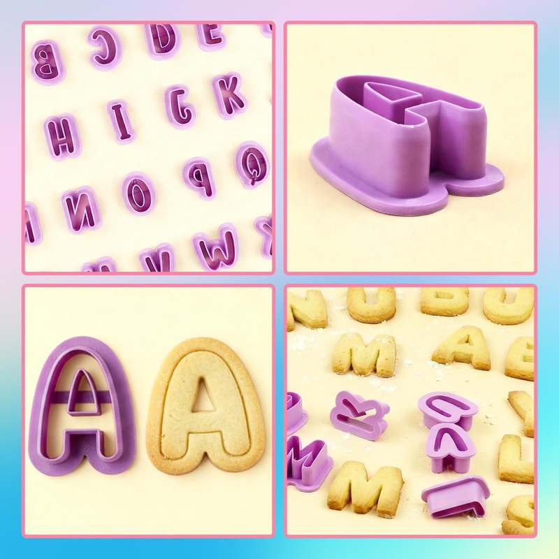 Fondant Letter Cutters, 40 Pcs Letter Cookie Cutters, Alphabet Cookie