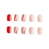 Independence Day Press on Nails Red White Stripes Polka Dots
