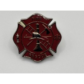 FIRE DEPARTMENT ALL RED LOGO LAPEL PIN NEW