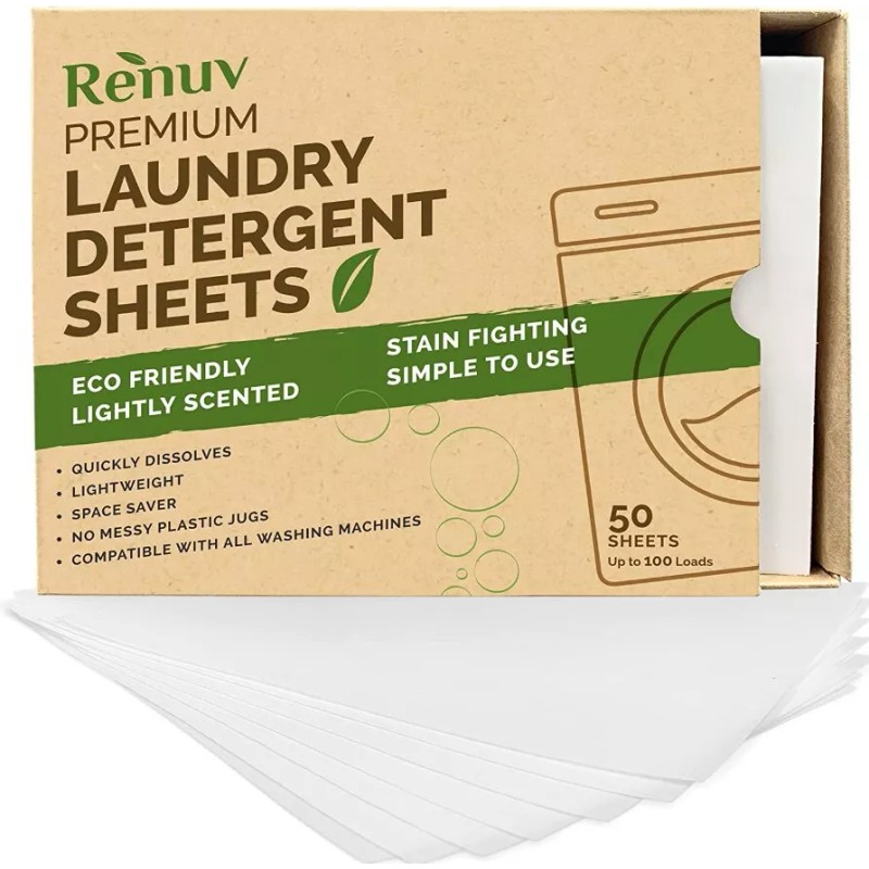 Renuv Laundry Detergent Sheets 100 loads - Eco Friendly Laundry