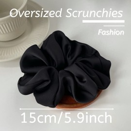 Large Satin Scrunchies Oversized Scrunchies Jumbo Scrunchies Sleeping Giant Scrunchie No Damage Big Satin Silk Scrunchies for Women(D)