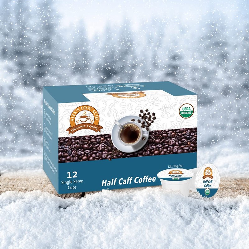 Alex's Low Acid Organic Coffee K-Cups (12 Servings) - Half