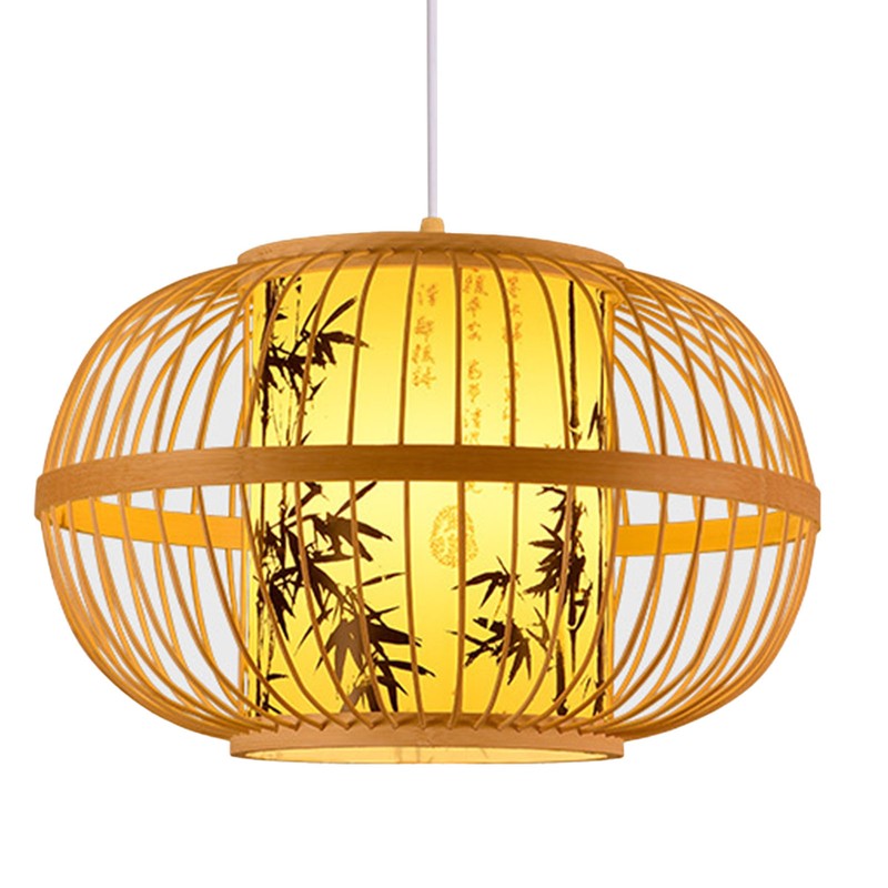 Traditional Woven Pendant Light 111V~240V Hand Woven Bamboo Pendant Light