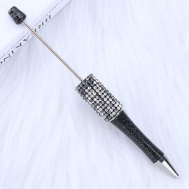 7 Pens Rhinestone Beadable Pens WHOLESALE BULK Beaded Ballpoint Pen 1.0mm Medium Suitable for DIY with Beads and Focals Ships from California:_3B Black Mosaic 1E_7 PCS