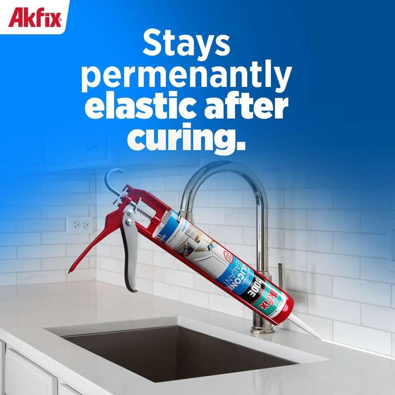 Akfix 100E RTV Clear Silicone Caulk (12x10.1 fl.oz.) - 100%