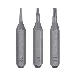 HARFINGTON 3pcs P2 P5 P6 Pentagon Screwdriver Bit Set 5/32" Hex Shank 28mm Length Magnetic 5 Point Head Hex Bits S2 Steel Screw Driver Bit for Electric Manual Screwdrivers Precision Repair