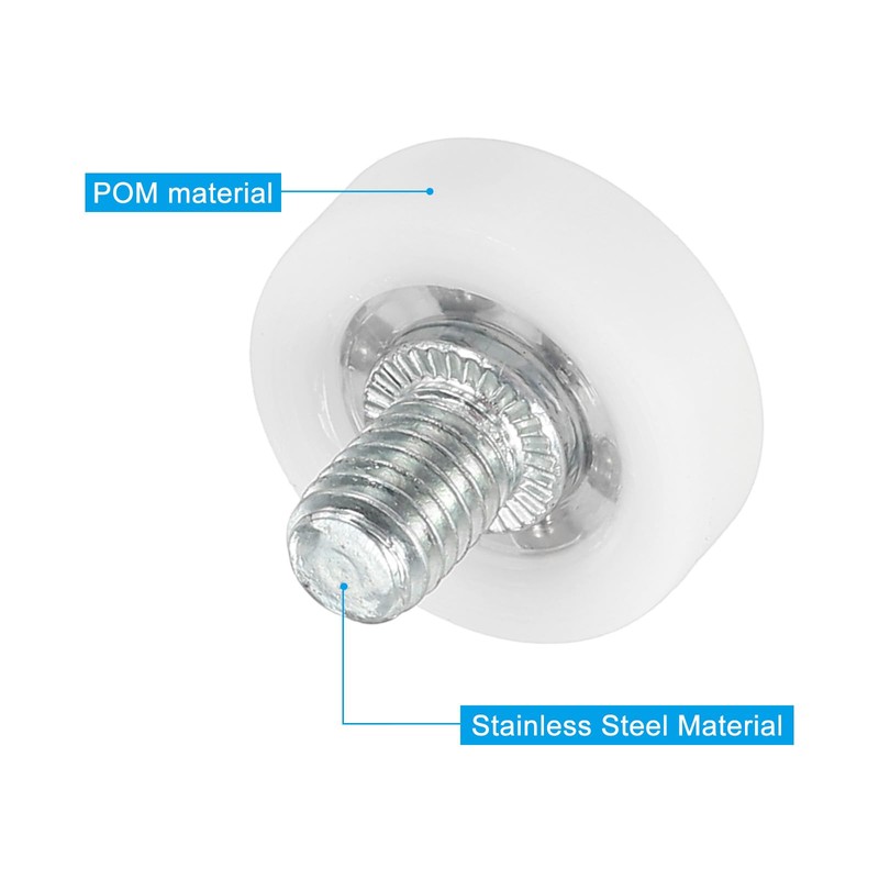 PATIKIL 19mm Drawer Rollers Set of 4 Plastic Drawer Pulley