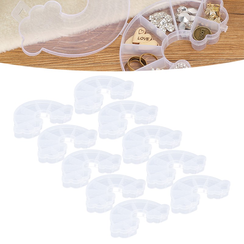 10Pcs Rainbow Shaped Transparent Storage Box Dust Proof Storage Box