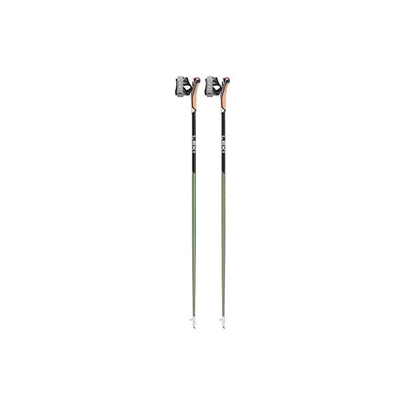 LEKI Flash Carbon Poles, Metallic Green, Black, 100 cm