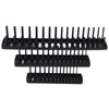 3PCS 1/4in 3/8in 1/2in Socket Holder Organizer Black Multifunctional Storage