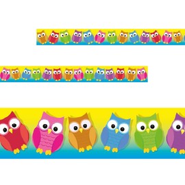 Colourful Owls Classroom Trimmers 14.25m long Notice Board Display Borders