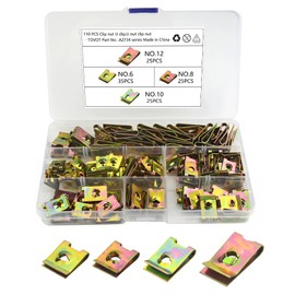 TOVOT 110PCS U Nut Clips Assortment Kit 4 Sizes U Clip Fasteners for Automobile