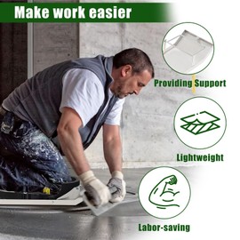 Daneried Concrete Knee Boards,Stainless Steel 28"x8" Heavy Duty concrete knee pads with Straps for Concrete Work & Finishing