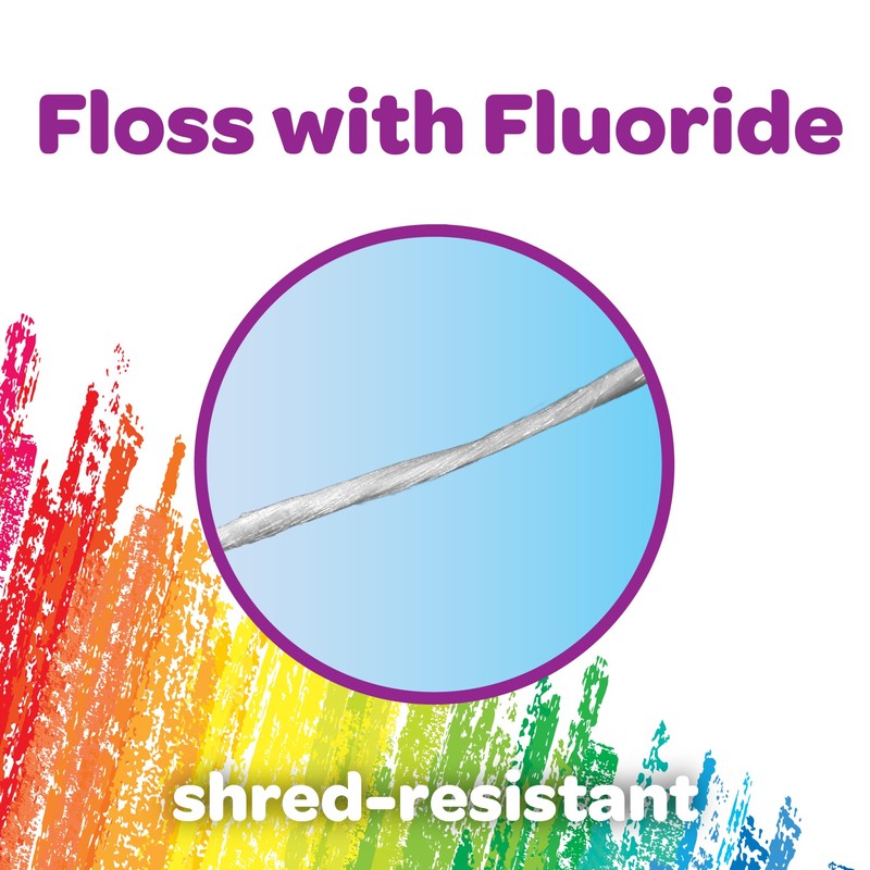 GUM Crayola Kids Flossers with Fluoride, Designed for Little Hands,