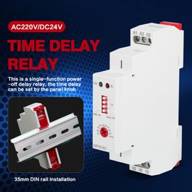 Buyweek Time Relay GRT8-EC Single Function Time Relay with LED Display, Switch-on Delay or Switch-Off Delay, Delay Time Relay AC220V/DC24V