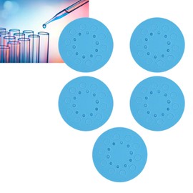 Round Foam Test Tube Rack Easy Removal Reusable Floating Centrifuge Tube Holder for 0.2ml 0.5ml 1.5ml 2ml Test Tubes 5pcs (Blue 20 Holes)