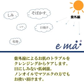 NAKASHO Emma Cleansing Gel 5.3 oz (150 g), Cleansing Gel from the Popular EMA Series, Cleansing Gel from Ultraviolet Rays Caused in Skin Trouble Cleansing Gel Stains, Wrinkles, Dullness, Drying,