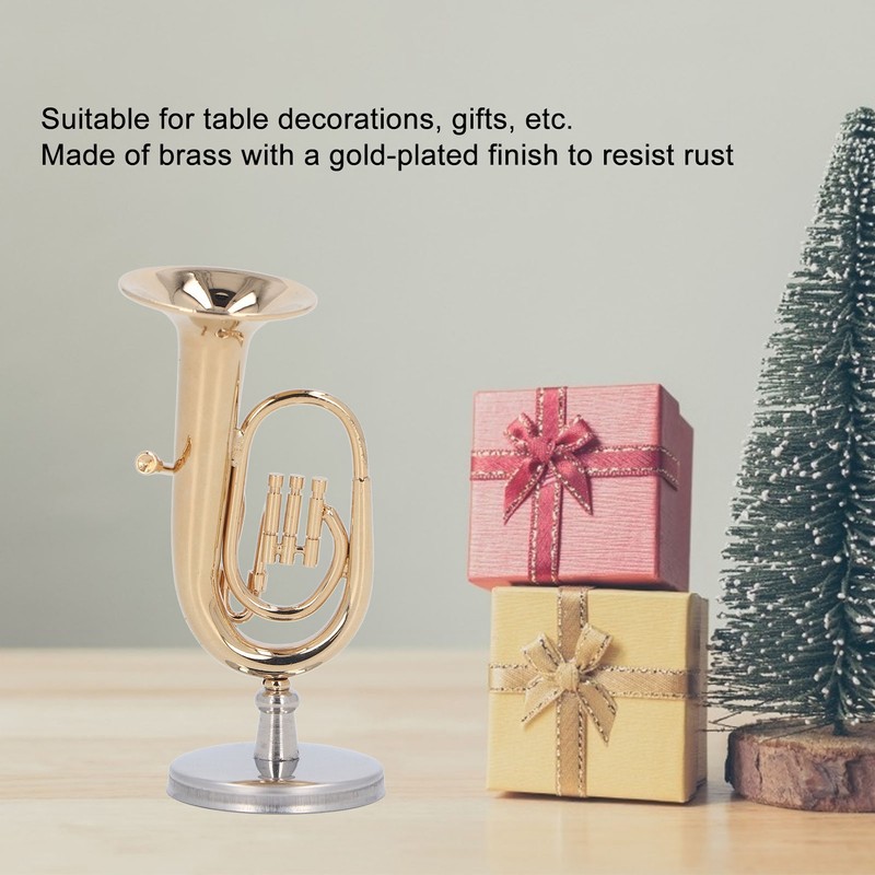 Miniature Tuba Model Brass Gold Plated Euphonium Mini Miniature Tuba