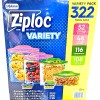 Ziploc Seal Top Bags Variety Pack Gallon Quart Sandwich Snack