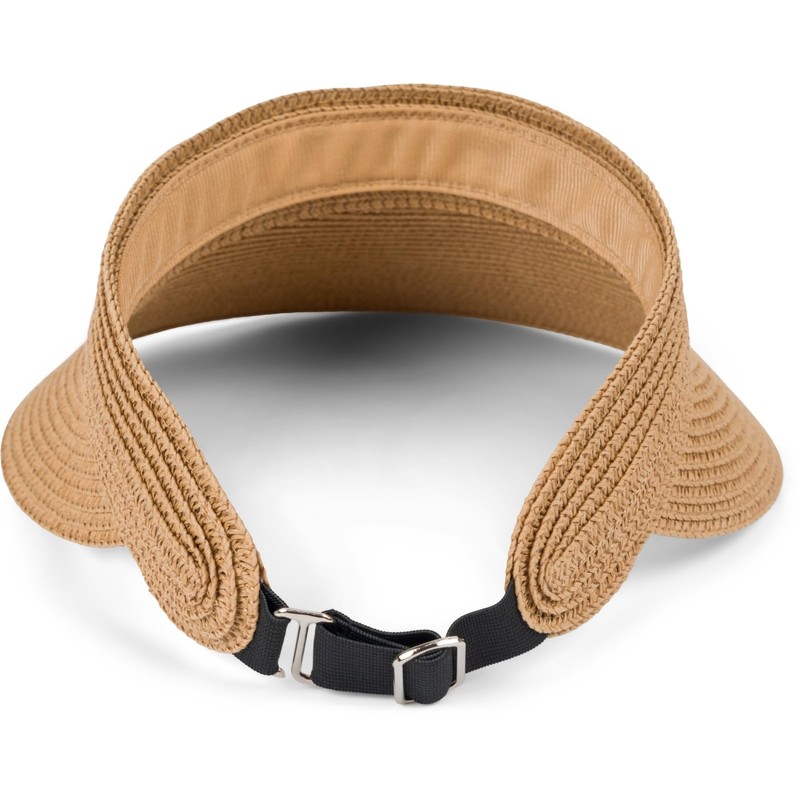styleBREAKER Paper Straw Visor Cap Plain Sun Visor with Elastic