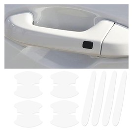 8 PCS Car Door Handle Anti-Scratches Sticker, Universal Car Door Bowl Sticker Protection Accessories Car Door Handle Protective Film, Transparent Sticker Non-Marking (Transparent)