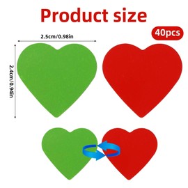 40pcs Double Sided Red Green Magnets, Heart-Shaped Flip Magnetic Dots Colored Magnetic Status Indicators for Whiteboard Fridge Office & Classroom Teaching Kitchen