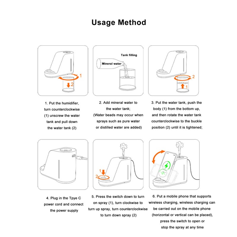 Aroma Humidifier Quiet Large Mist Volume Desktop Aromatherapy Humidifier with