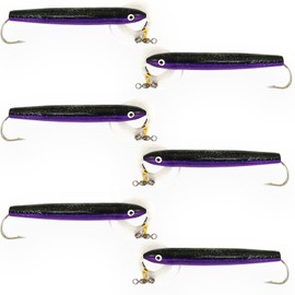 Sanhu Cedar Plug Fishing Lures (4") - Purple/Black Cedar Plugs for Offshore Fishing - 6 Pcs with Durable Lure Bag