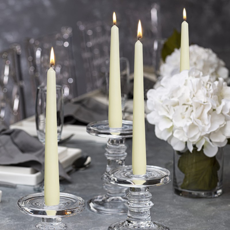 BOLSIUS Ivory Taper Candles - 10 Pack Unscented 10 Inch