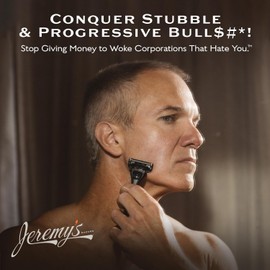 Jeremy’s Razors for Men, Precision 5 Shaving Kit, 4 Razor Cartridges, Shave Cream 6oz with Aloe + Cocoa Butter, Post Shave Balm 3.4oz, Ergonomic Grip Handle, Travel Bag, 8 Piece Set