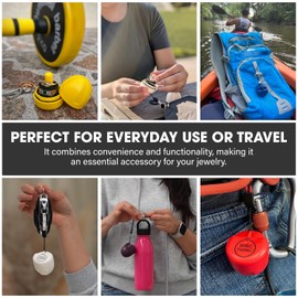 RING THING - Ring Holder Keychain, Jewelry Organizer and Storage, Portable Waterproof Jewelry Holder, Pill Box Keychain Container, Gym Accessory, and Travel Ring Case (Daisy Yellow)