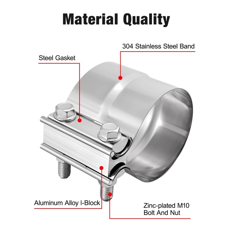 EVIL ENERGY 4'' Exhaust Clamp,Lap Joint Band Clamp Stainless Steel