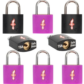 DWOYOW 8 Pack TSA Approved Lock,Luggage Lock for Suitcases, Gun Cases & Travel Bags - Solid Brass Security Lock with Colored Shell (8 Colors: Black/Juice)
