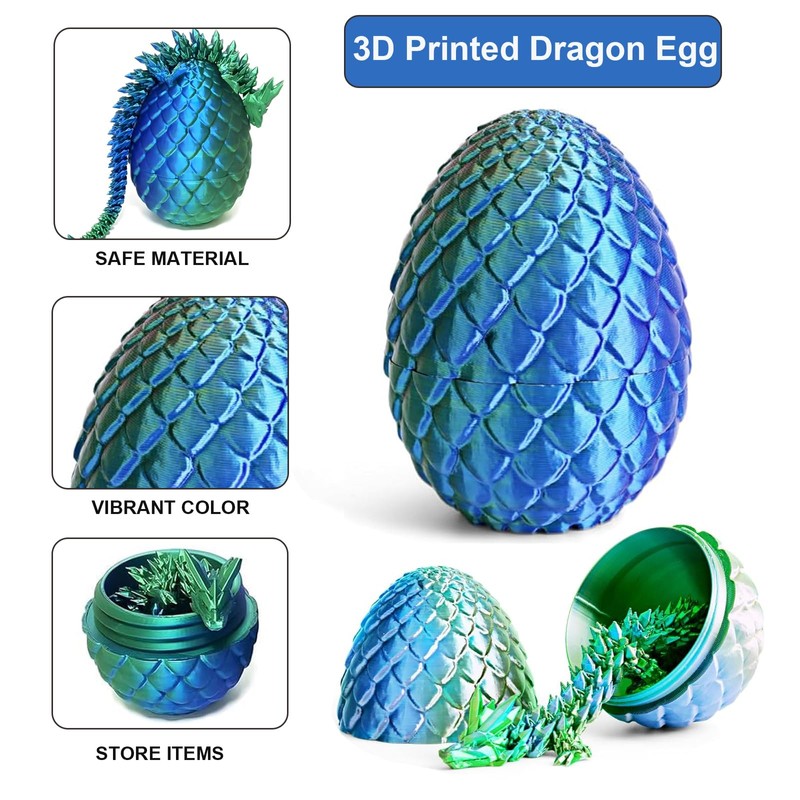 Dragon Egg Fidget Toy, 28CM Crystal Dragon with Egg Full