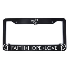 LP Frameworks Faith Hope Love 3D Raised License Plate Frame