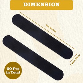 60 Pcs Hat Liner Insert, Disposable Hat Sweat Liner Pads, Cap Sweat Protector, Makeup Stains Guard Moisture Absorption Supplies for Women Men Sport, Black, 9.4 × 1.5in