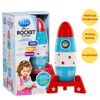Wooden Stacker Toy Space Rocket - 6 Magnetic Stacking Pieces