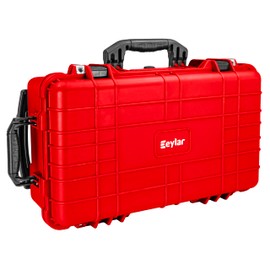 Eylar 22" Carry-On Travel Roller Gear, Camera, Drones, Tools, Equipment Hard Case Waterproof with Foam (Red)