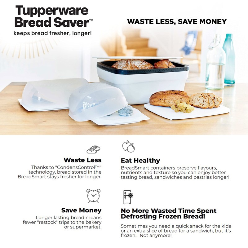 TUPPERWARE BrotMax 2 weiß schwarz Brotkasten Brotwächter Brot Max Kasten