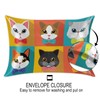 Cute Animal Cats Satin Pillowcase for Silk Pillows for Hair