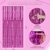 DECOCKRAT 2 Pack Foil Fringe Backdrop - HotPink Shiny Tinsel