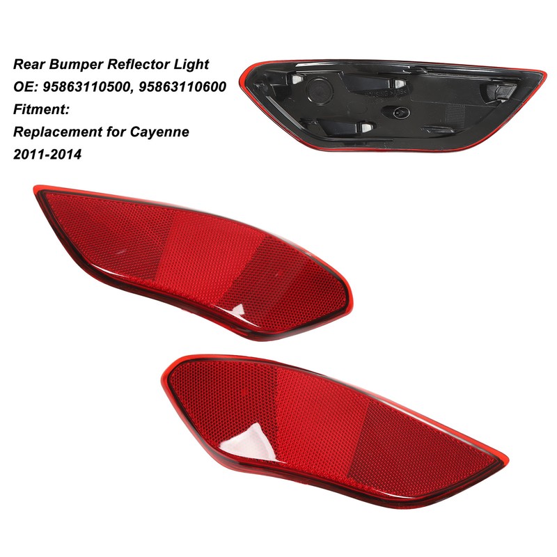 2PCS Rear Bumper Reflector Light 95863110500 Car Tail Warning Light