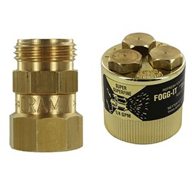 Fogg It 1/4 GPM Brass Misting Nozzle with Dramm Brass Garden Hose Swivel (Bundle, 2 Items)